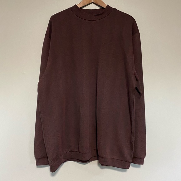 Topman Herringbone Long Sleeve Shirt In Burgundy - Picture 3 of 7